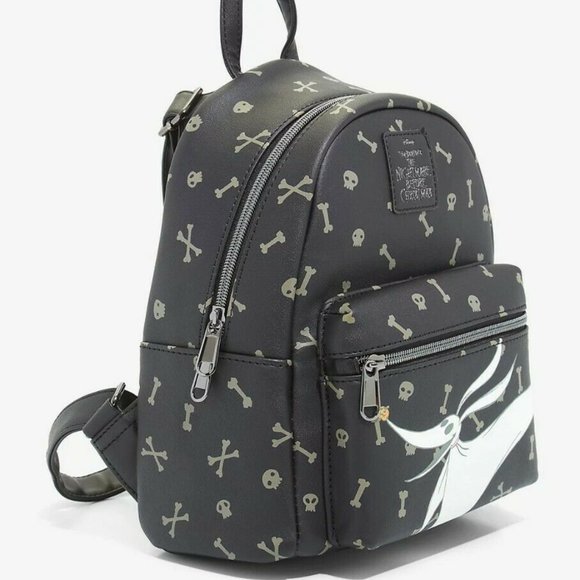 Loungefly Nightmare Before Christmas Zero Mini Backpack Skulls Bones Pattern Bag - Picture 2 of 4